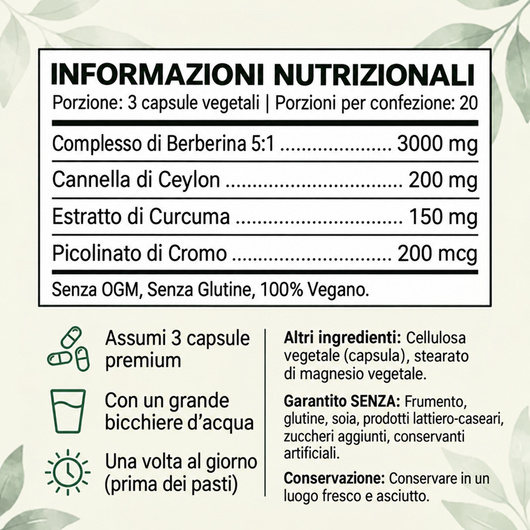 Berberina 4-in-1 | Metabolismo e Glicemia