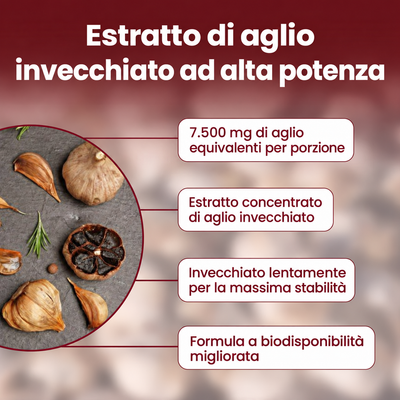 Estratto di aglio invecchiato inodore | Capsule da 7.500 mg