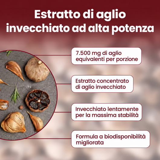 Estratto di aglio invecchiato inodore | Capsule da 7.500 mg