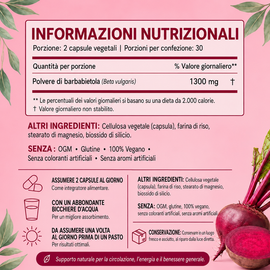 Capsule di Barbabietola | Circolazione e Salute Cardiovascolare