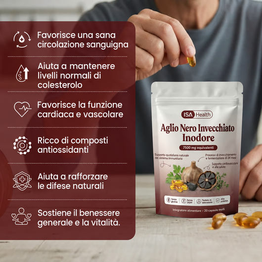 Estratto di aglio invecchiato inodore | Capsule da 7.500 mg
