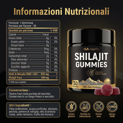 Caramelle Gommose allo Shilajit Puro | Nuova formula